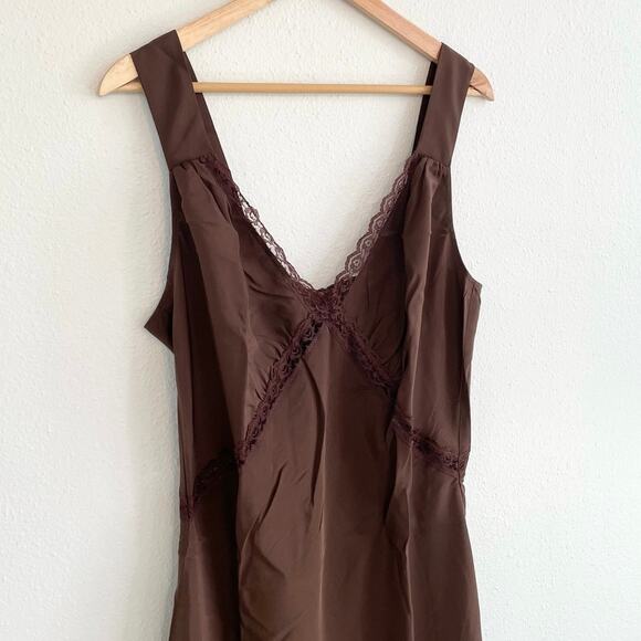 Reformation Provence Silk Midi Dress ES In Cafe Brown 2X NWT - Picture 6 of 10